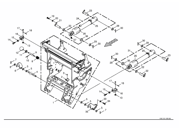 Chopping drum housing