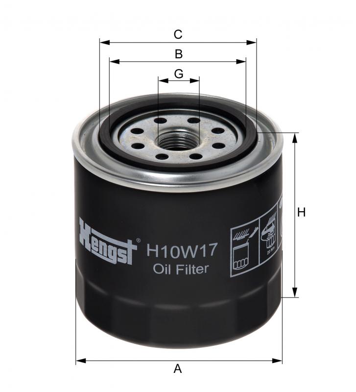 Hengst H10W17, Oljefilter