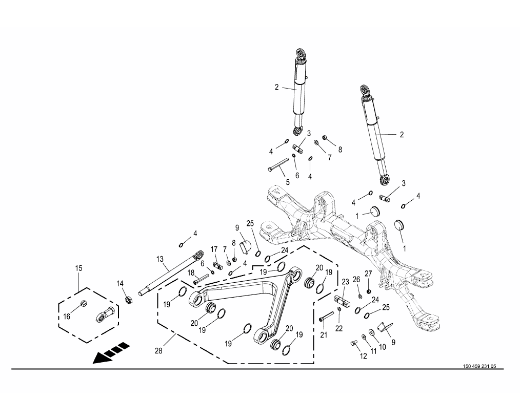 Mounting parts - rear axle