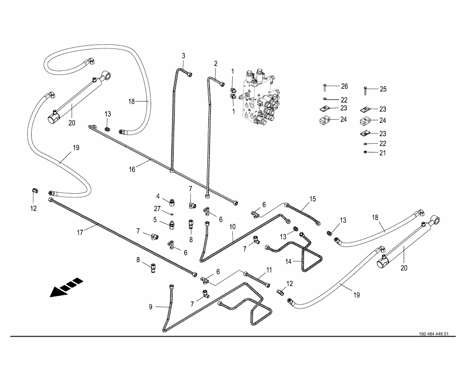 Hydraulik - bord för nätbindningsenhet