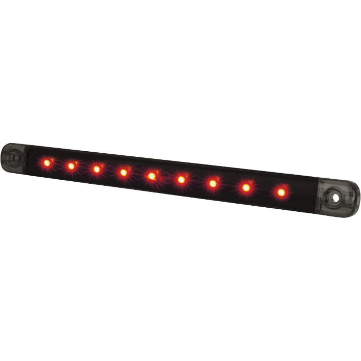 Strands positionsljus Dark Knight Slim, röd LED, 12/24V