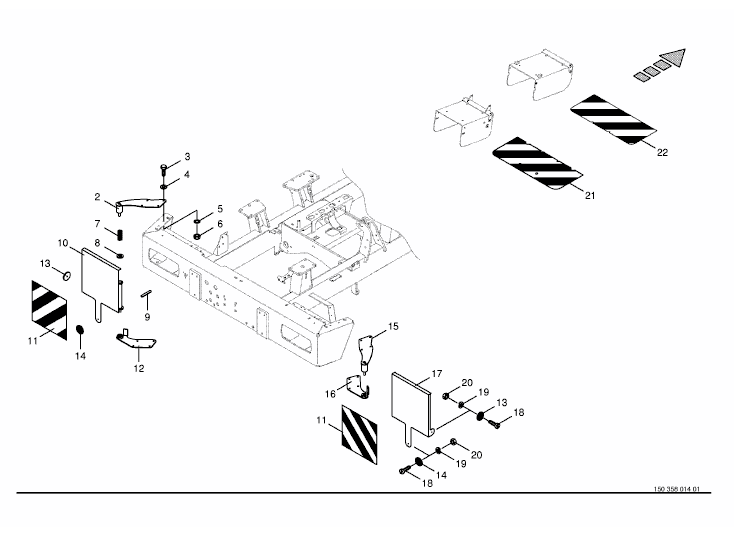 Fold-away warning panel -optional