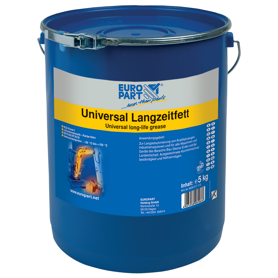 Europart Universal Långtidsfett, 5 kg hink