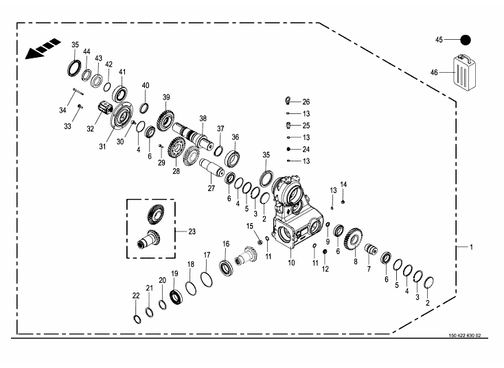 Intermediate gearbox