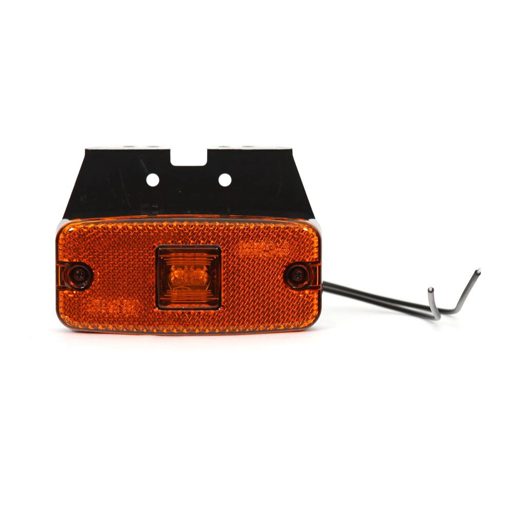 Strands sidomarkeringsljus med reflex, orange LED, 12/24V, inkl vinkelfäste & 5m kabel-image