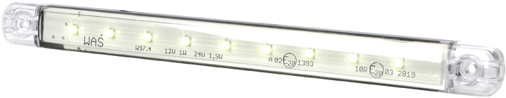 Strands sidomarkeringsljus Slim LED, vitt glas, 9-36V