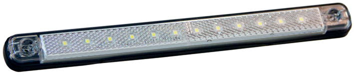 Strands positionsljus, LED, vit, 12/24V, m reflex