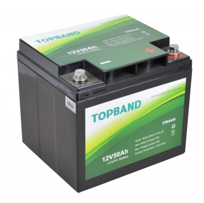 Topband Litium, 12V 50Ah, Bluetooth, TB1250B-image