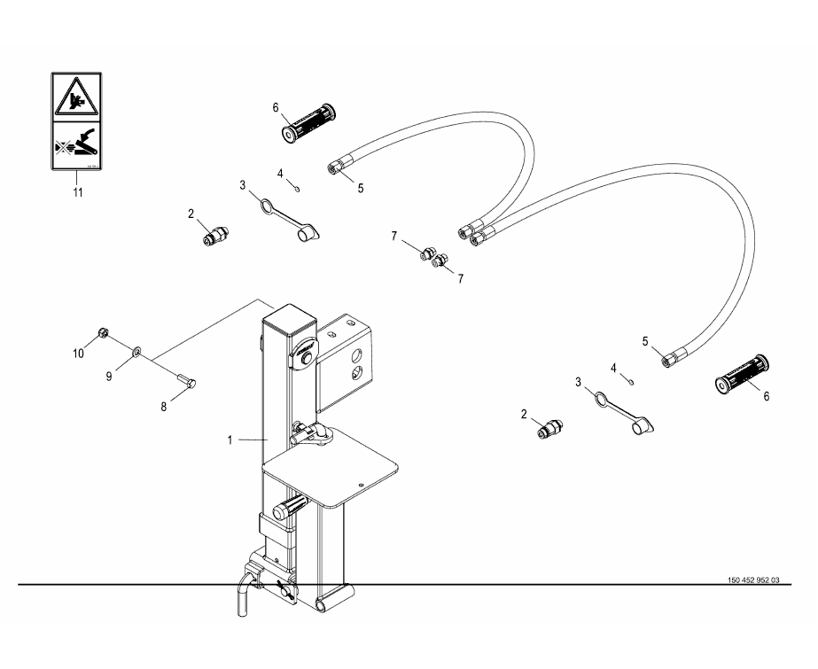 Hydraulic support jack -optional