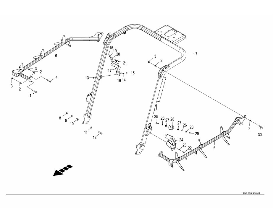 Tubular cross beam