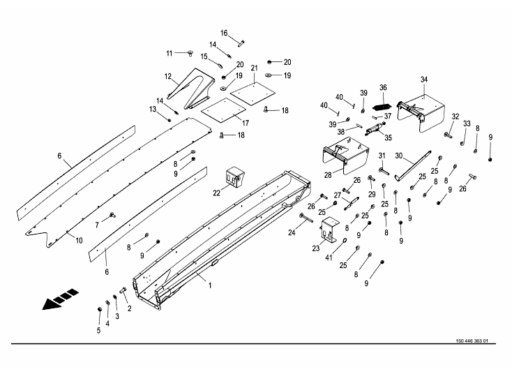 Spout end piece 10 rows