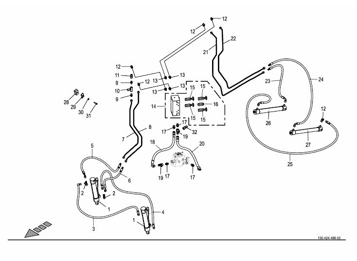 Hydraulics - swivelling device