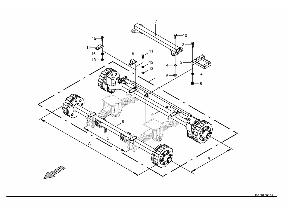 Tandemaxel delar-13 ton