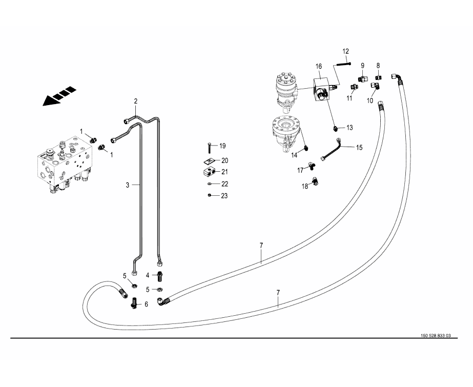 Hydraulics wrapping arm