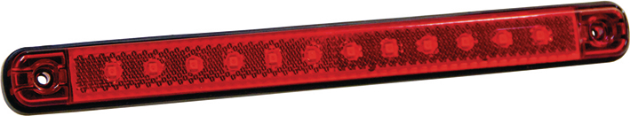 Strands positionsljus med reflex, röd LED, 12/24V-image