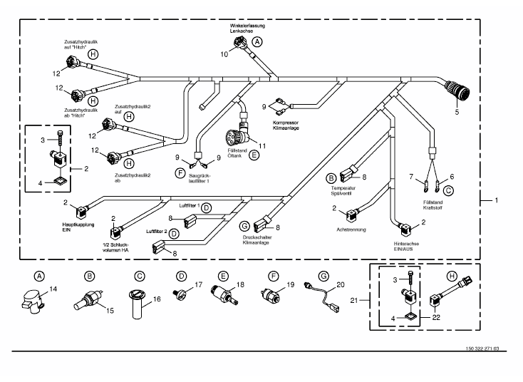 Cable harness - rear / drive valve