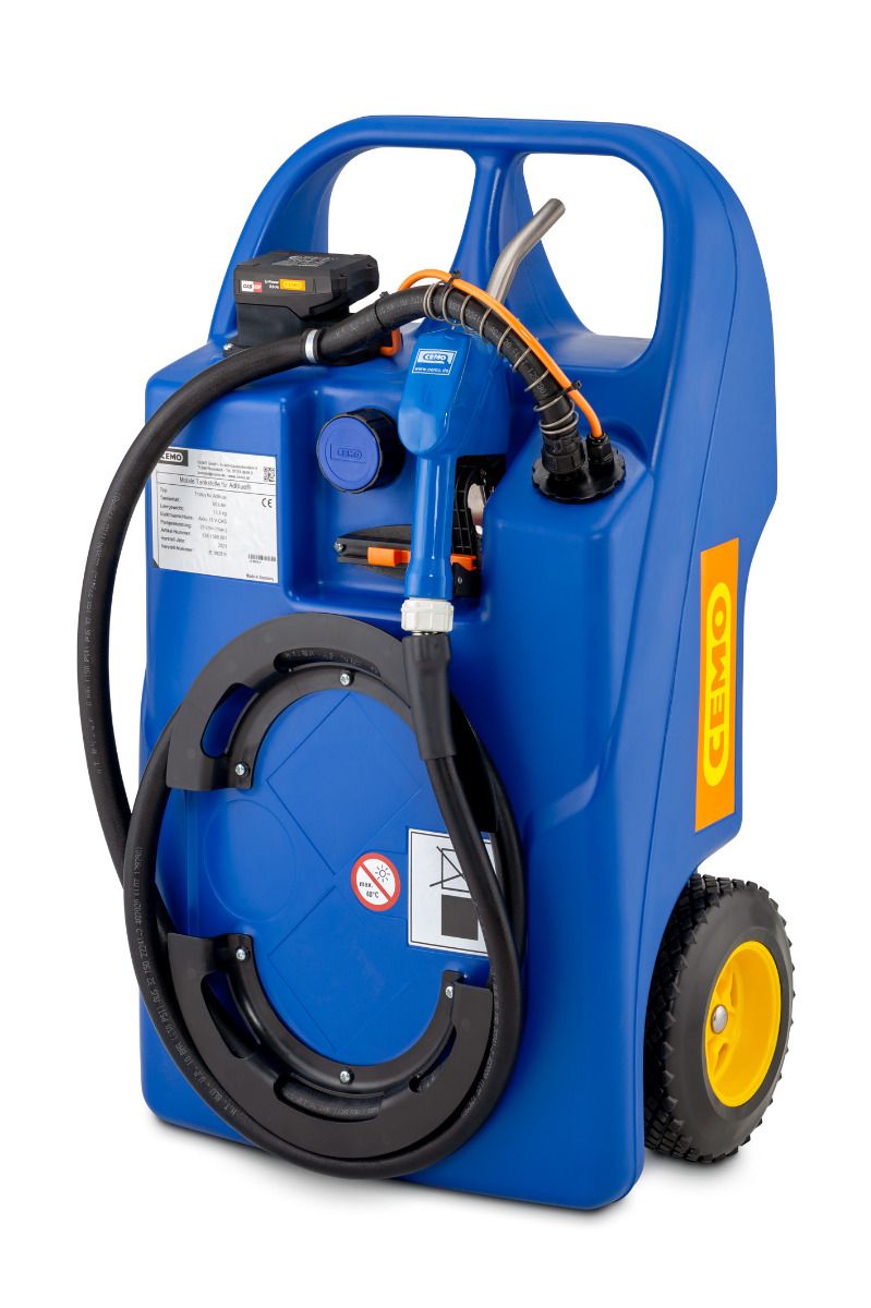 AdBlue-vagn, 60 liter, CAS-system inkl batteri 2 Ah och laddare ASC55, elpump Centri SP 30 12V, automunstycke-image