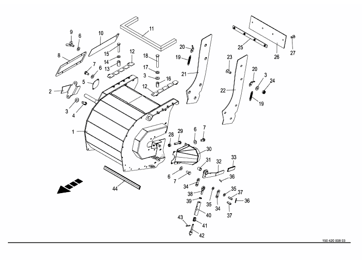 Discharge accelerator housing