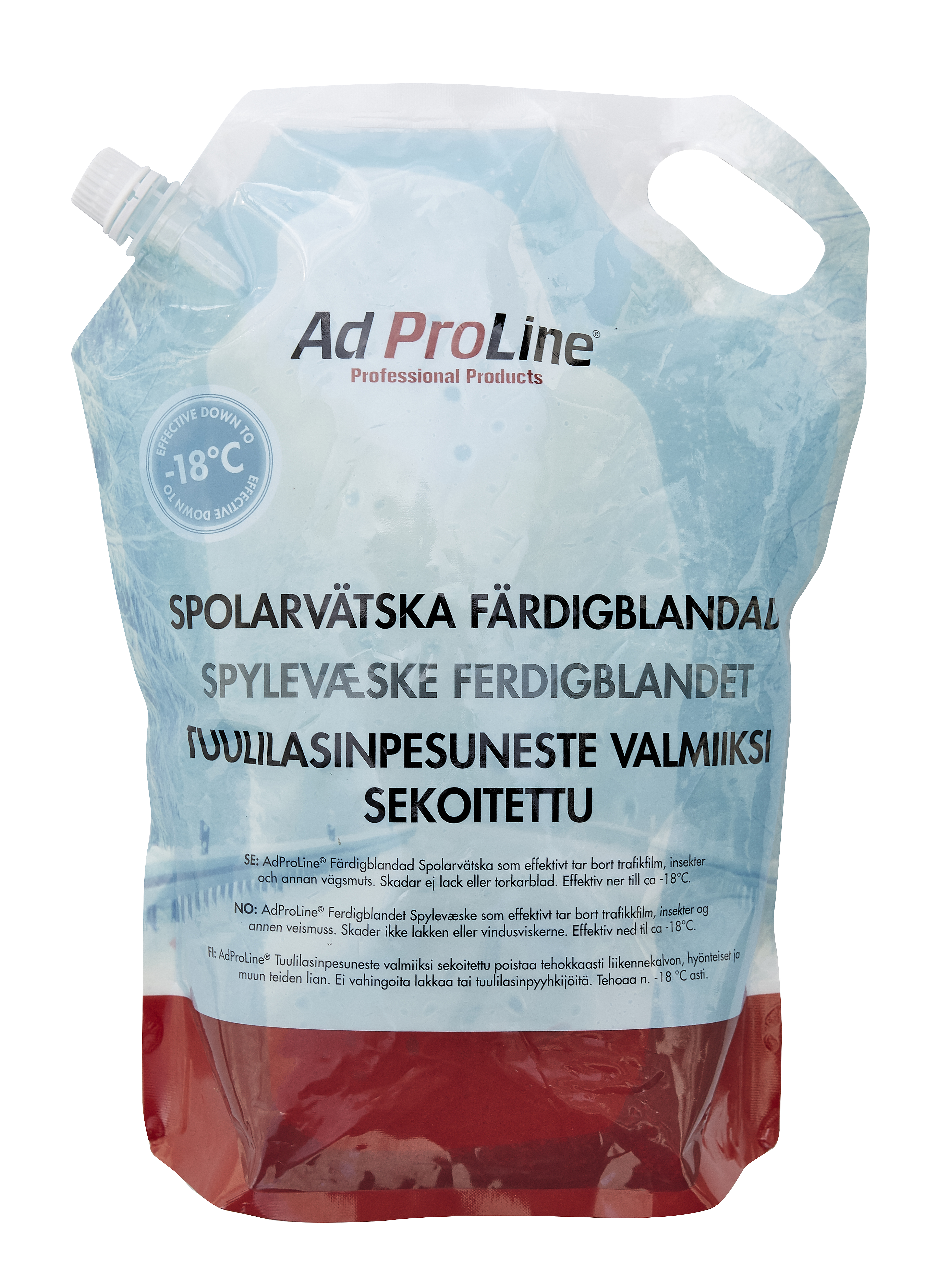 AdProLine® Spolarvätska Färdigblandad -18°C,  3 liter påse (säljs pallvis)