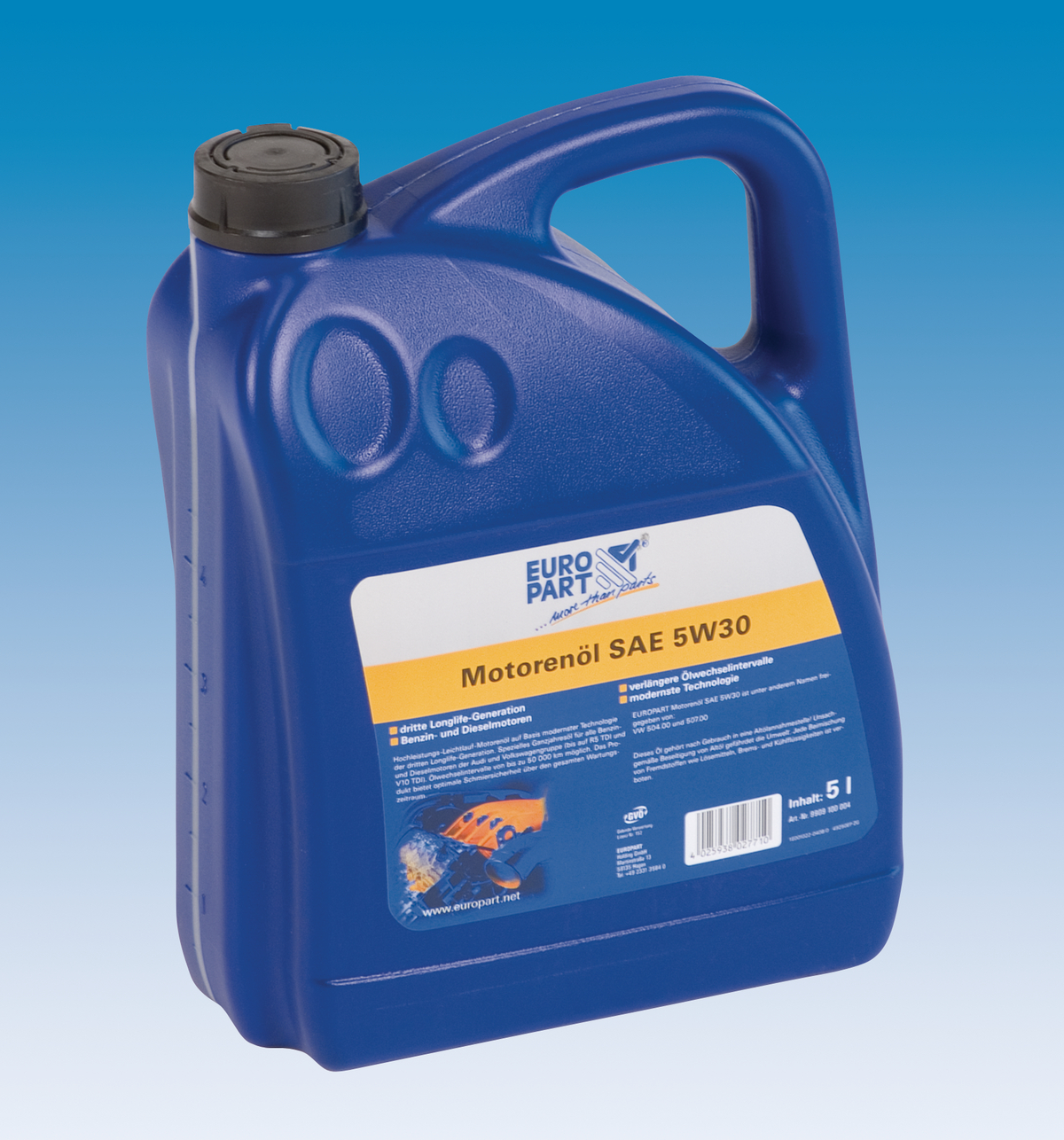 Europart Motorolja, Helsyntet,  5W-30, 5 liter dunk-image