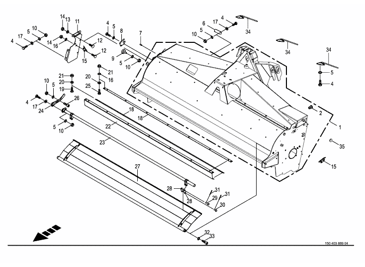 Tine conditioner housing