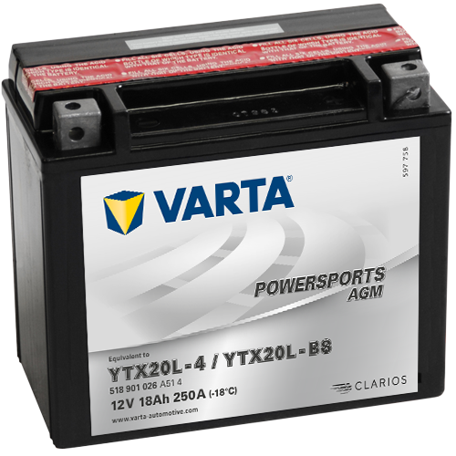 Varta MC AGM YTX20L-BS, 12V 18Ah, 518901