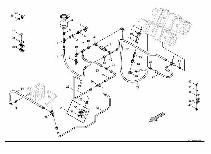 Charge pressure lines - back