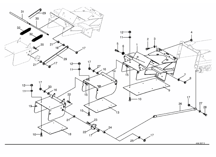 Discharge flap-end piece