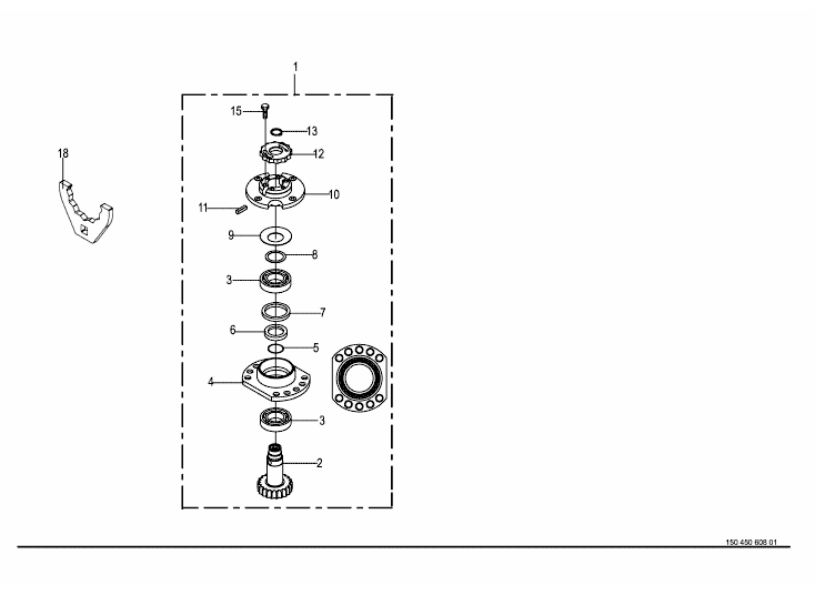 Bearing housing - left - SafeCut INSIDE