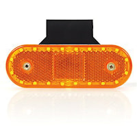 Strands sidomarkeringsljus LED med orange reflex, 12/24V, inkl vinkelfäste