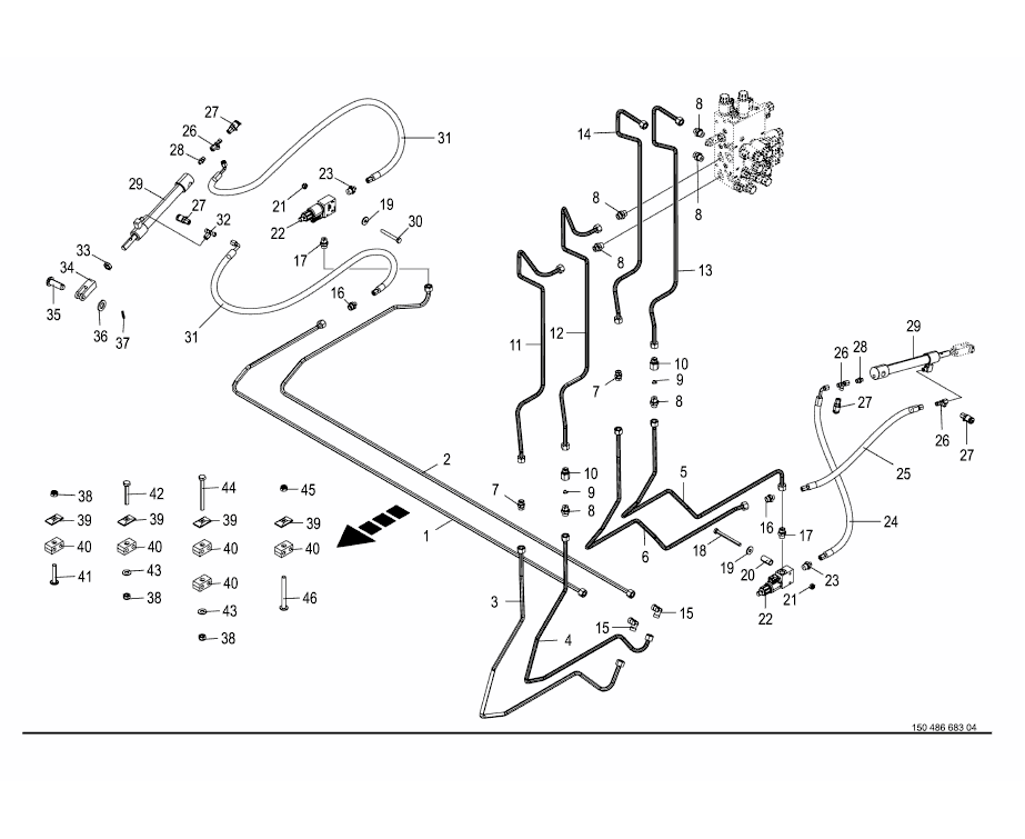 Hydraulik filmknivs arm