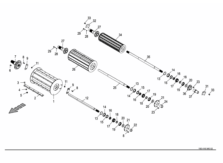 Intake rollers top