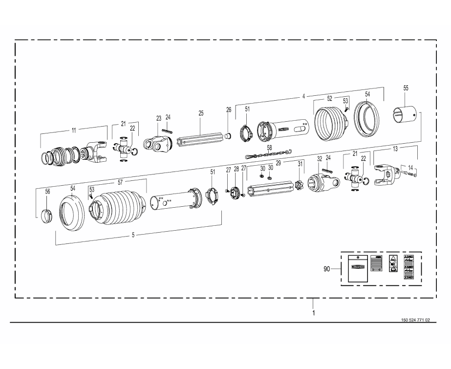 Main universal shaft