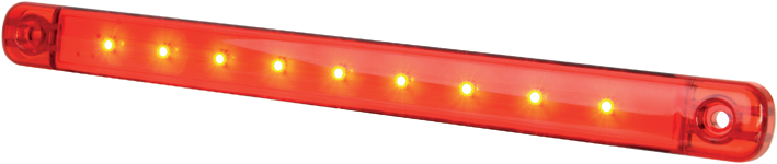 Strands sidomarkeringsljus Slim LED, rött glas, 9-36V