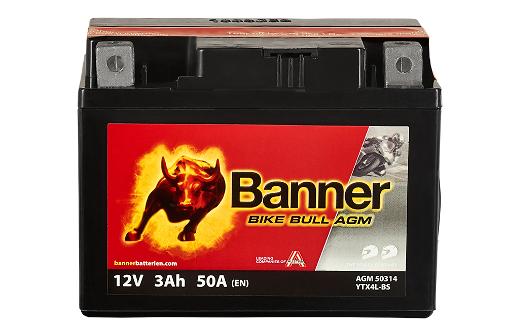 Banner MC Batteri AGM YT4L-BS, 12V 3Ah, 50314-image