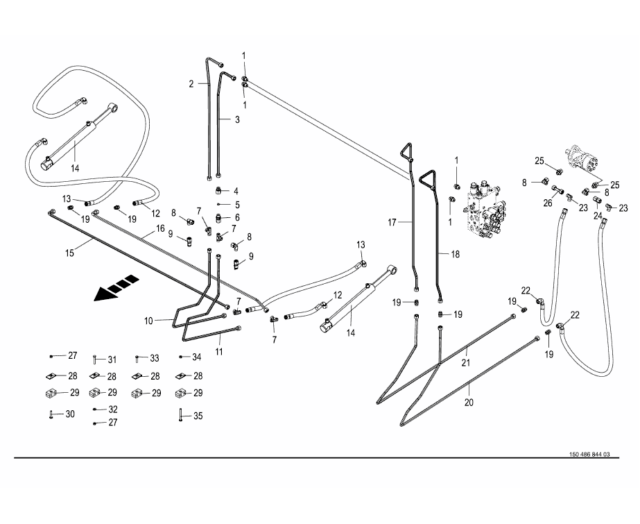 Hydraulik - bord för nätbindningsenhet