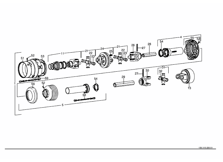 Universal shaft -17 Messer / knifes