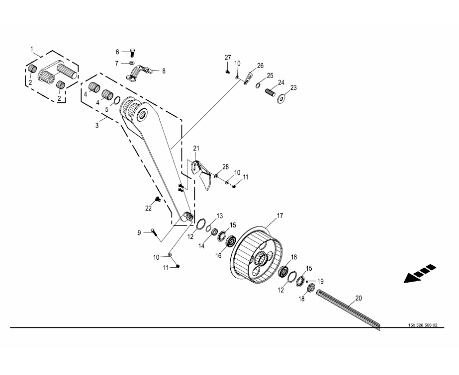 Clamping arm rear