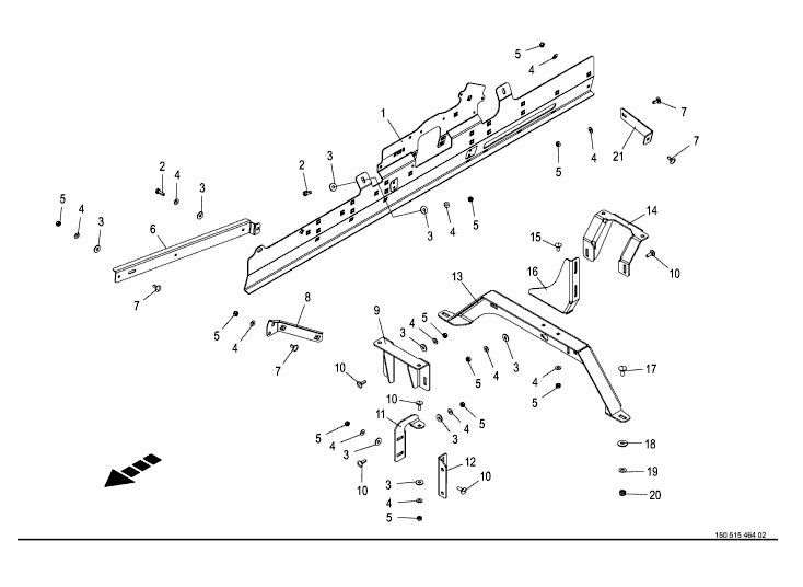 Panelling frame - mounting parts