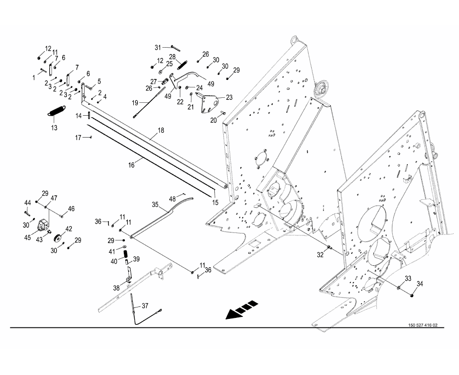 Cutting blade - net wrapping - passive