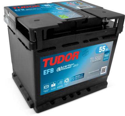 Tudor EFB, 12V 55Ah, TL550