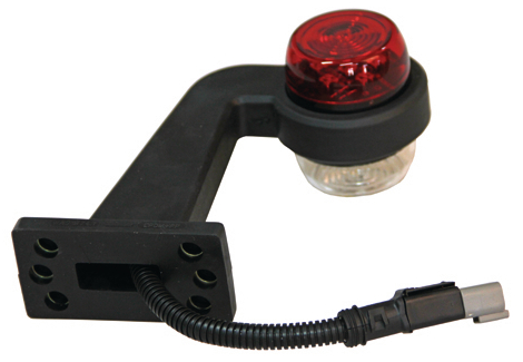 Strands positionsljus, vit/röd LED, lång gummiarm, DT-kontakt, 0,3m kabel, vänster-image