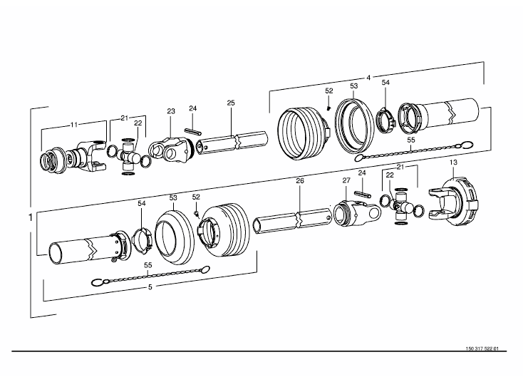 P.T.O shafts W2300-SD15 (540 U/min) Walterscheid