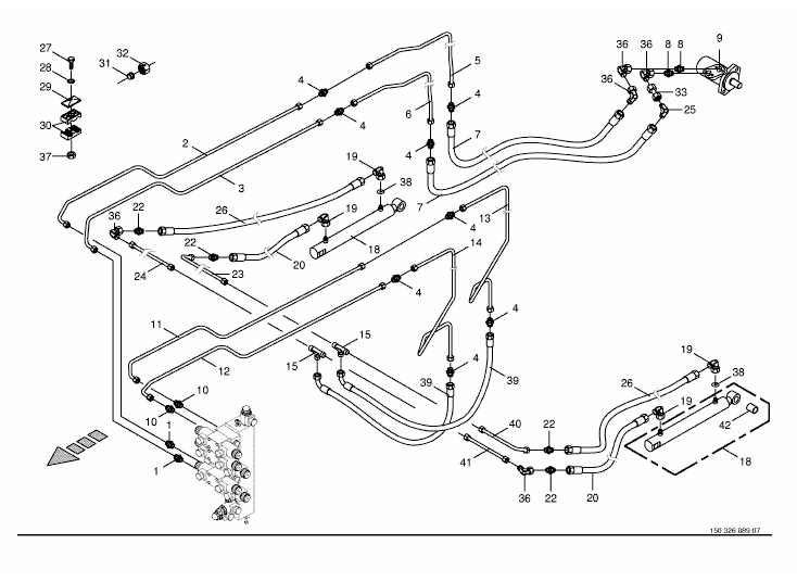 Hydraulics - table of net wrapping unit