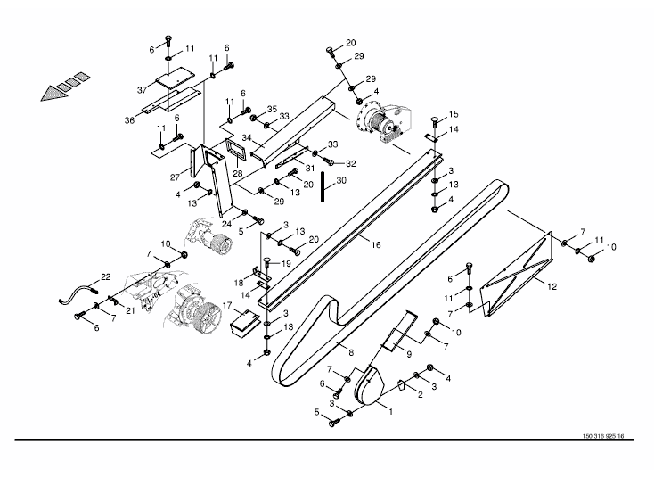 Tensioning device- main drive