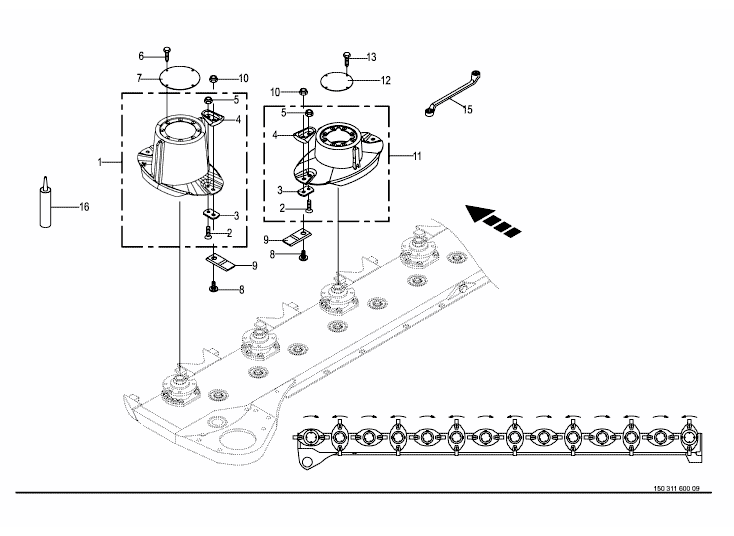 Blade fastening