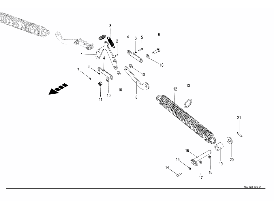 49.4 Electric-hydraulic single-rotor lifting mechanism - Spring relief