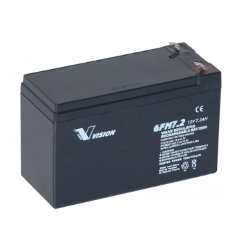 Vision VRLA, AGM, 12V 7,2Ah, Stift 4,3mm, 6FM7,2