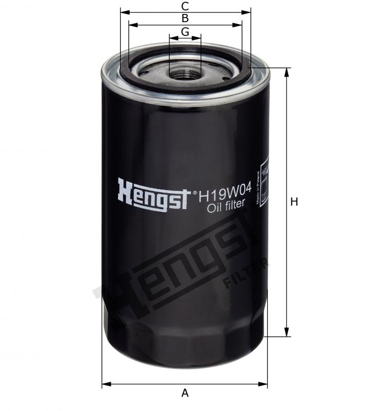 Hengst H19W04, Oljefilter-image