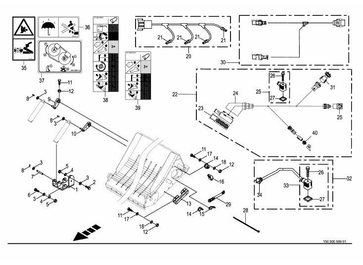 Hydraulisk knivkontroll - tillval